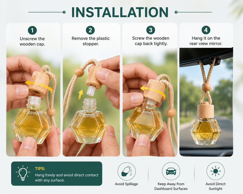 HUPLA Paradise Hanging Car Air Freshener | Tropical Long Lasting Car Perfume Bottle | Premium Paradise Aroma Diffuser for Car Interior (12ml)