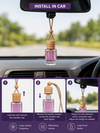 HUPLA Lavender Hanging Car Air Freshener | Long Lasting Car Perfume Bottle | Premium Lavender Aroma Diffuser for Car Interior (8ml)