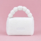 Cute Plush Makeup Pouch for Women & Girls | Soft Fur Cosmetic Storage Handbag with Handle | Portable Beauty Organizer Bag