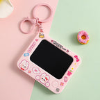 Mini LCD Writing Tablet Keychain – Reusable Digital Slate & Bag Charm (Pink Rabbit)