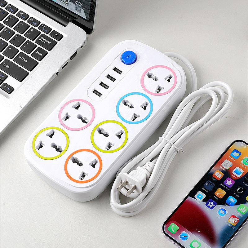HUPLA 6 Universal Socket Extension Board with 4 USB Charging Ports | Master Power Switch | Heavy Duty Extension Cord | Multi Plug Power Strip for Home, Office & Travel