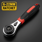 HUPLA 6-22mm Universal Ratchet Wrench | Self-Adjusting Multi-Size Socket Spanner | Reversible Quick Release Hand Tool for Home, Garage & Automotive Repair