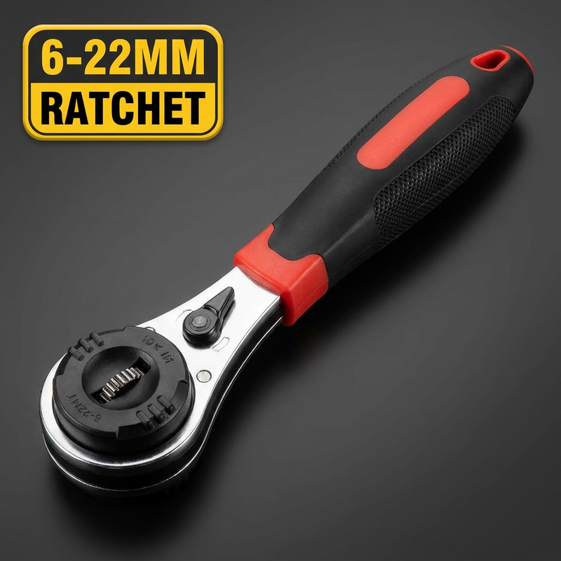 HUPLA 6-22mm Universal Ratchet Wrench | Self-Adjusting Multi-Size Socket Spanner | Reversible Quick Release Hand Tool for Home, Garage & Automotive Repair