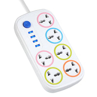 HUPLA 6 Universal Socket Extension Board with 4 USB Charging Ports | Master Power Switch | Heavy Duty Extension Cord of 1.5 Mtr | Multi Plug Power Strip for Home, Office & Travel | No Warranty or Guarantee Available