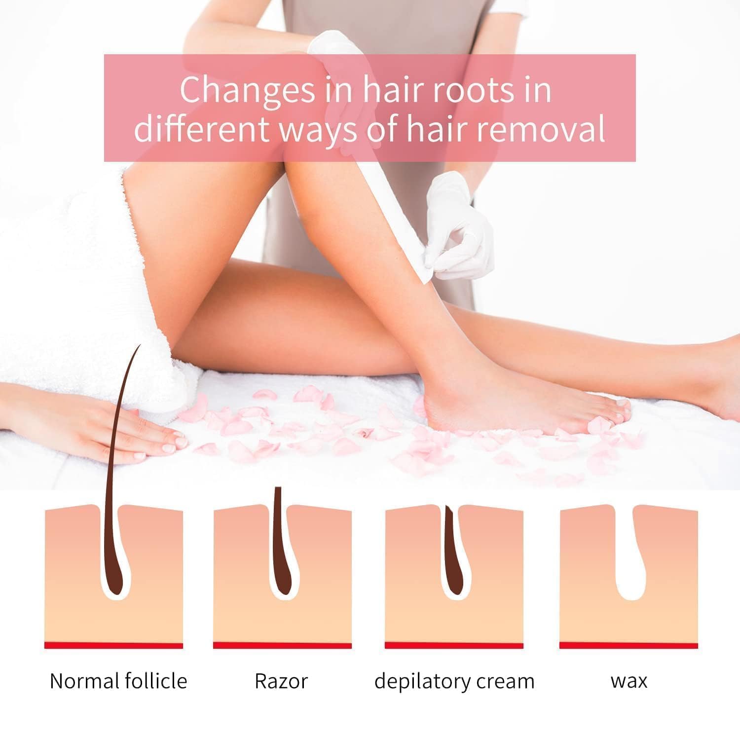 Professional Roll-On Wax Heater for Hair Removal | At-Home Body Waxing Kit for Legs, Arms, Chest & Back