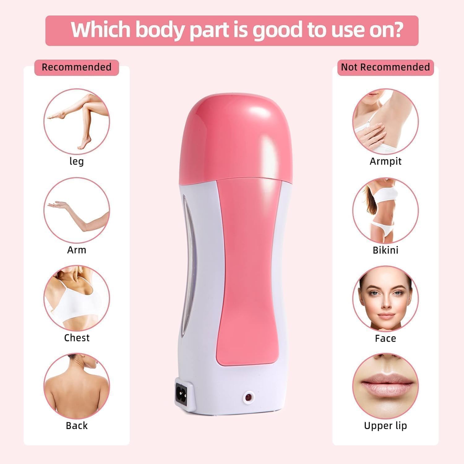 Professional Roll-On Wax Heater for Hair Removal | At-Home Body Waxing Kit for Legs, Arms, Chest & Back