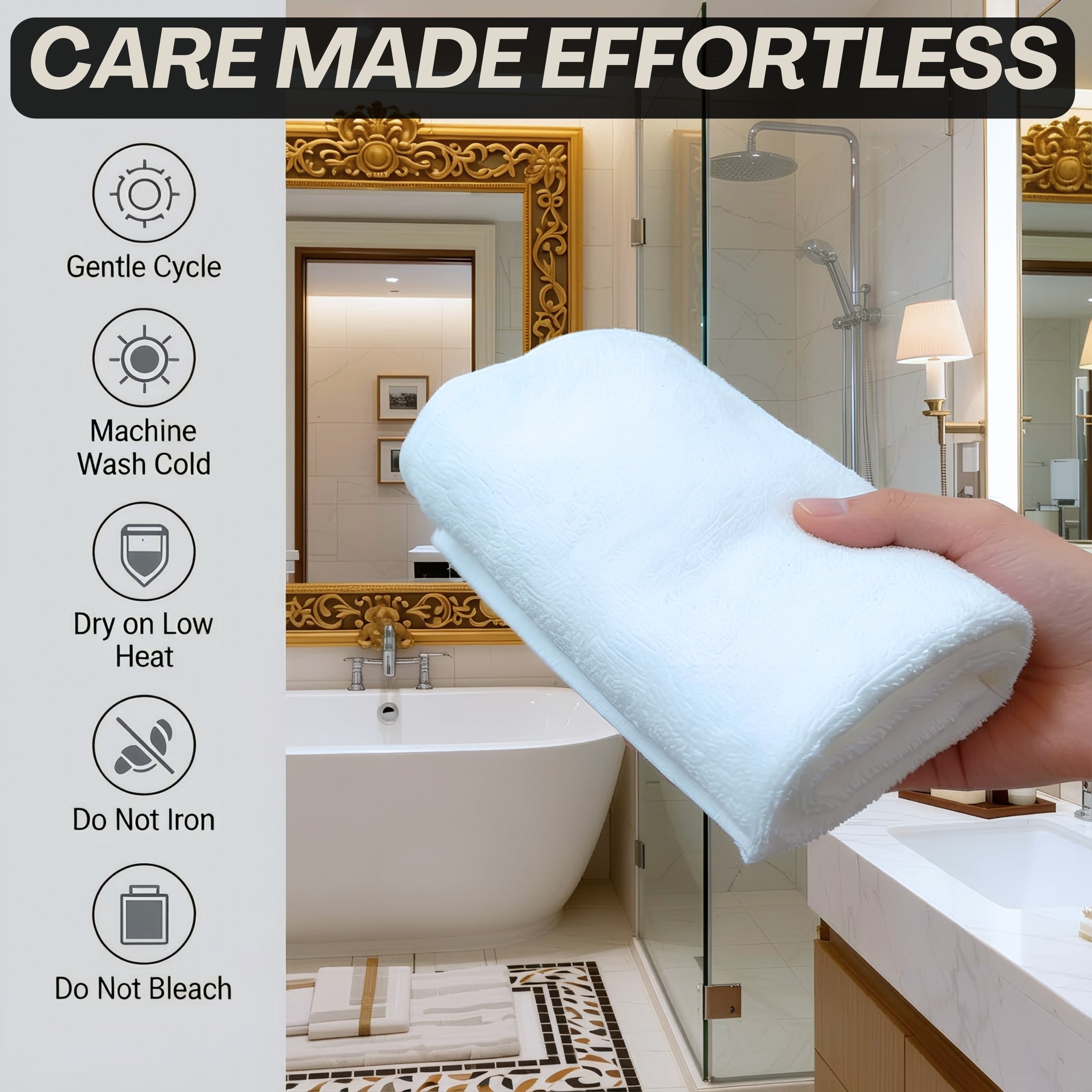 HUPLA Premium Cotton Hand Towels (Pack of 2) | 150 GSM | Ultra Soft, Highly Absorbent, Quick Dry | White | 41 x 63 cm HUPLA Cotton Hand Towels Pack of 2 | Soft & Absorbent