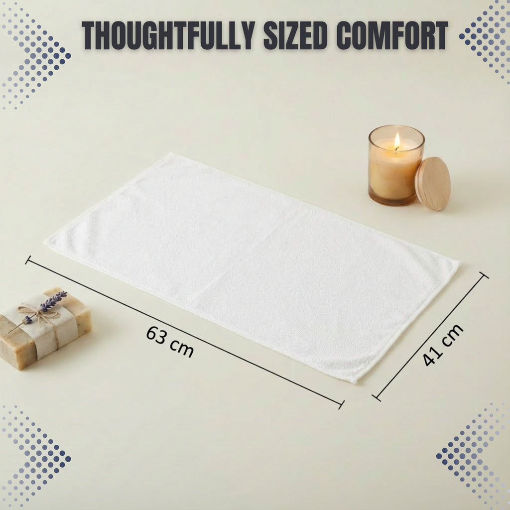 HUPLA Premium Cotton Hand Towels (Pack of 2) | 150 GSM | Ultra Soft, Highly Absorbent, Quick Dry | White | 41 x 63 cm HUPLA Cotton Hand Towels Pack of 2 | Soft & Absorbent