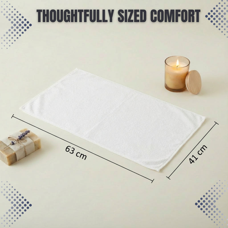 HUPLA Premium Cotton Hand Towels (Pack of 2) | 150 GSM | Ultra Soft, Highly Absorbent, Quick Dry | White | 41 x 63 cm HUPLA Cotton Hand Towels Pack of 2 | Soft & Absorbent