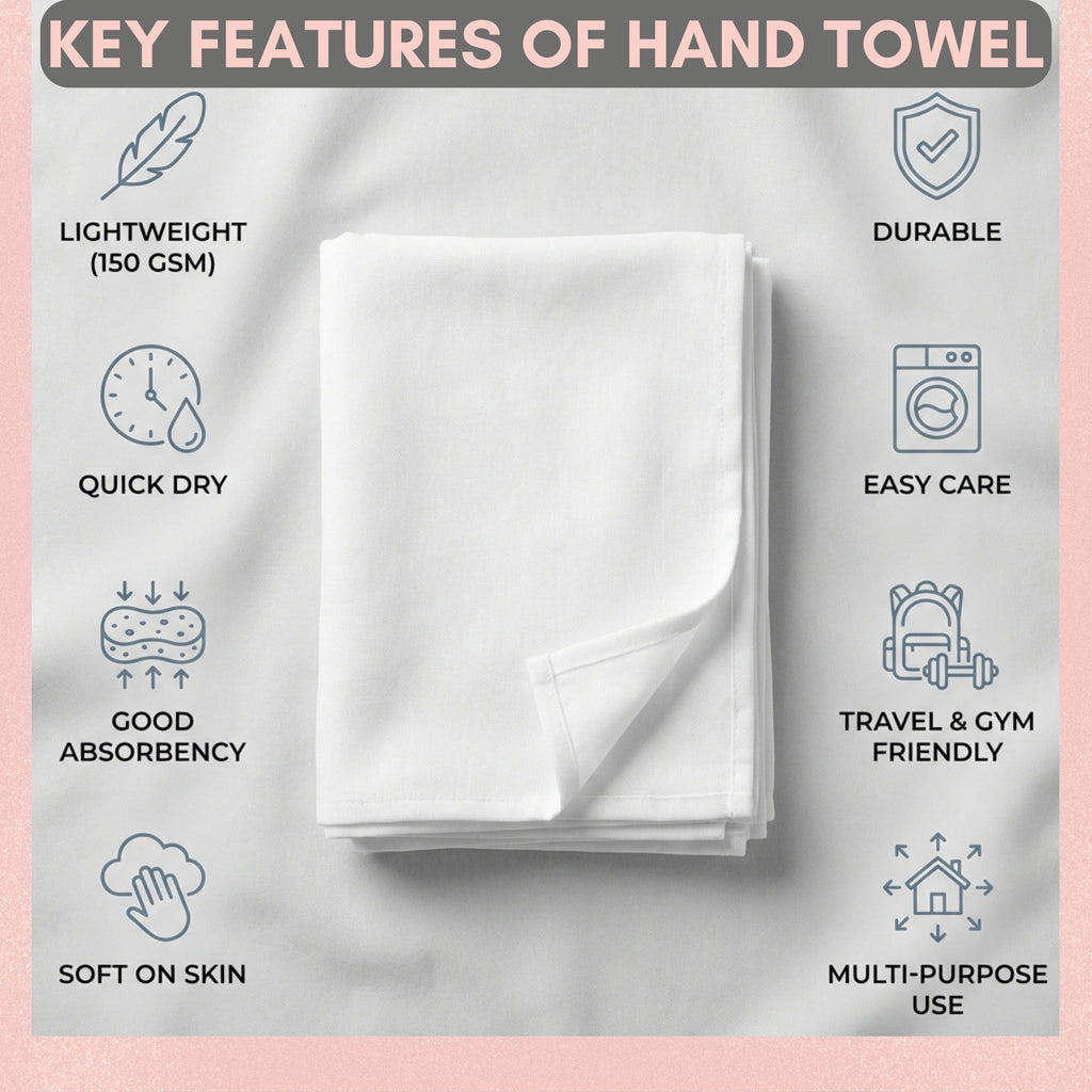 HUPLA Premium Bath Towel Pack of 4 | 100% Cotton | 730 GSM | Ultra Soft & Highly Absorbent | Hotel Quality White Towels (75 x 150 cm) HUPLA 730 GSM Bath Towel Pack of 4 | 100% Cotton White Towels