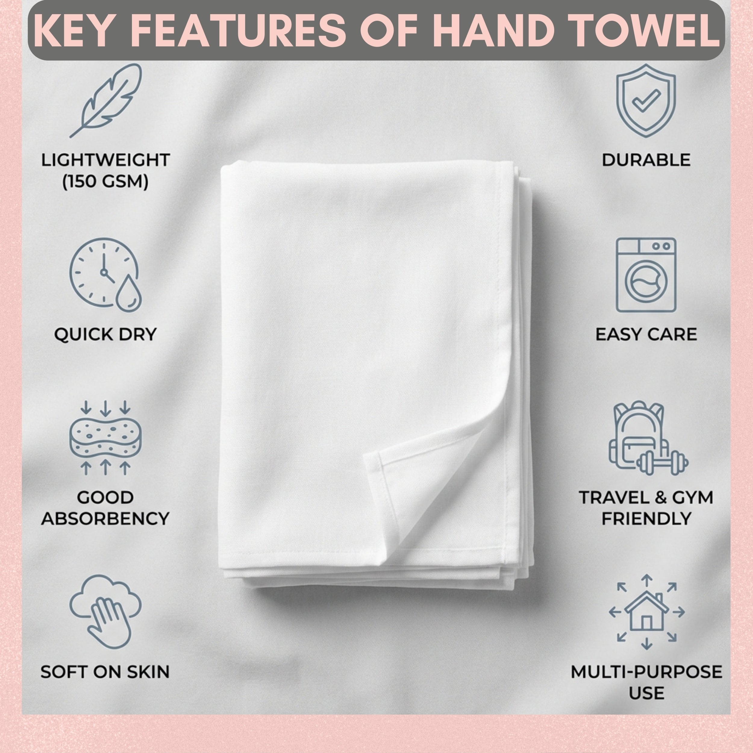 HUPLA Premium Bath Towel Pack of 4 | 100% Cotton | 730 GSM | Ultra Soft & Highly Absorbent | Hotel Quality White Towels (75 x 150 cm) HUPLA 730 GSM Bath Towel Pack of 4 | 100% Cotton White Towels
