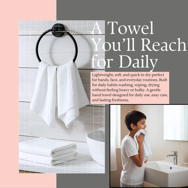 HUPLA Premium Bath Towel Pack of 4 | 100% Cotton | 730 GSM | Ultra Soft & Highly Absorbent | Hotel Quality White Towels (75 x 150 cm) HUPLA 730 GSM Bath Towel Pack of 4 | 100% Cotton White Towels