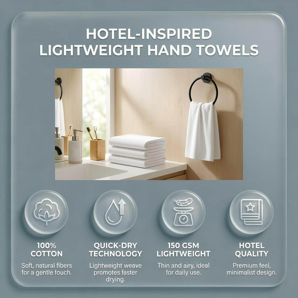 HUPLA Premium Bath Towel Pack of 4 | 100% Cotton | 730 GSM | Ultra Soft & Highly Absorbent | Hotel Quality White Towels (75 x 150 cm) HUPLA 730 GSM Bath Towel Pack of 4 | 100% Cotton White Towels