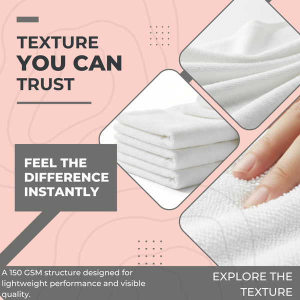 HUPLA Premium Bath Towel Pack of 4 | 100% Cotton | 730 GSM | Ultra Soft & Highly Absorbent | Hotel Quality White Towels (75 x 150 cm) HUPLA 730 GSM Bath Towel Pack of 4 | 100% Cotton White Towels