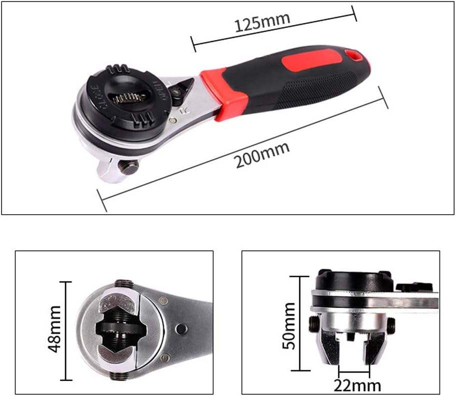 HUPLA 6-22mm Universal Ratchet Wrench | Self-Adjusting Multi-Size Socket Spanner | Reversible Quick Release Hand Tool for Home, Garage & Automotive Repair