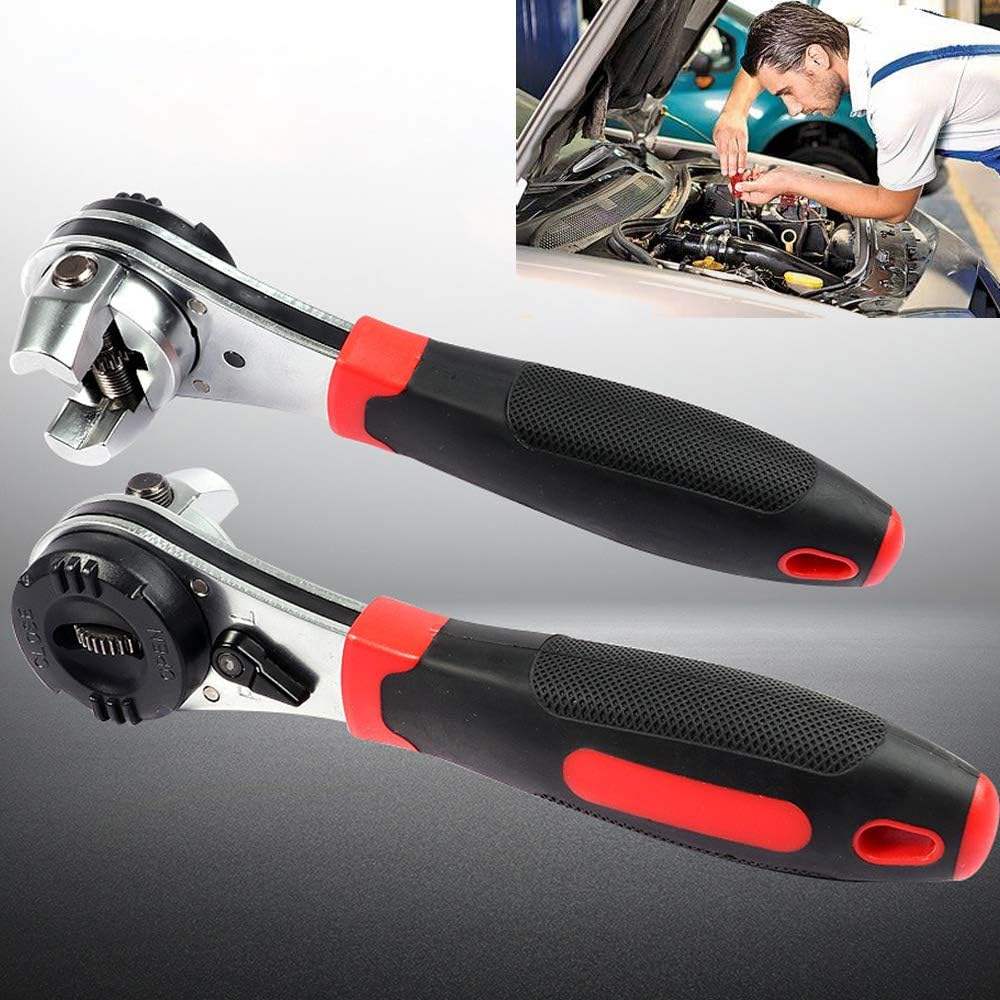 HUPLA 6-22mm Universal Ratchet Wrench | Self-Adjusting Multi-Size Socket Spanner | Reversible Quick Release Hand Tool for Home, Garage & Automotive Repair