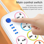 HUPLA 6 Universal Socket Extension Board with 4 USB Charging Ports | Master Power Switch | Heavy Duty Extension Cord | Multi Plug Power Strip for Home, Office & Travel
