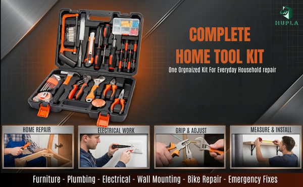 HUPLA Multi-Purpose Home 100 PCS Tool Kit Set – Complete Repair Tool Box with Case