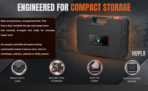 HUPLA Multi-Purpose Home 100 PCS Tool Kit Set – Complete Repair Tool Box with Case