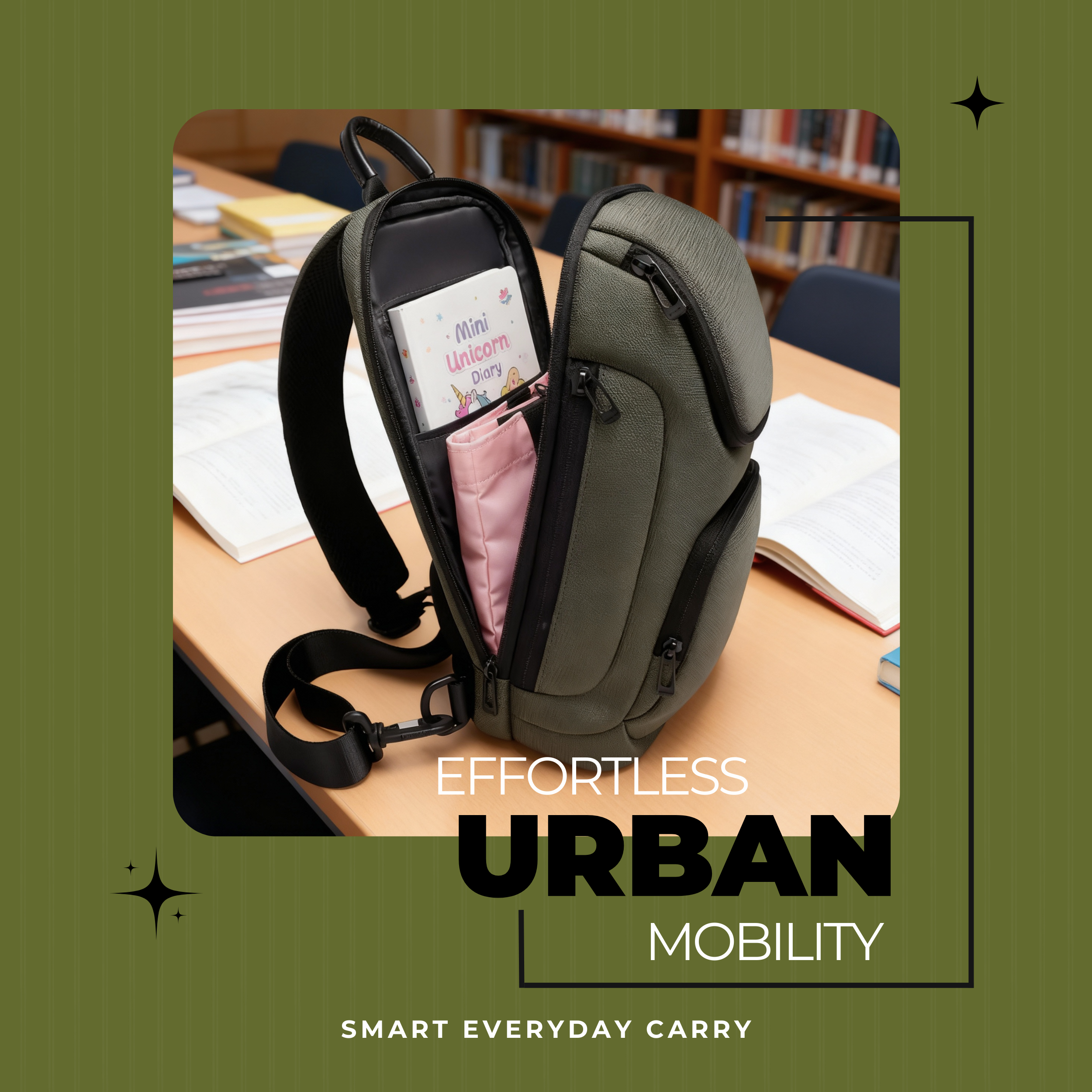 HUPLA Premium Utility Sling Backpack – Urban Edge Edition.