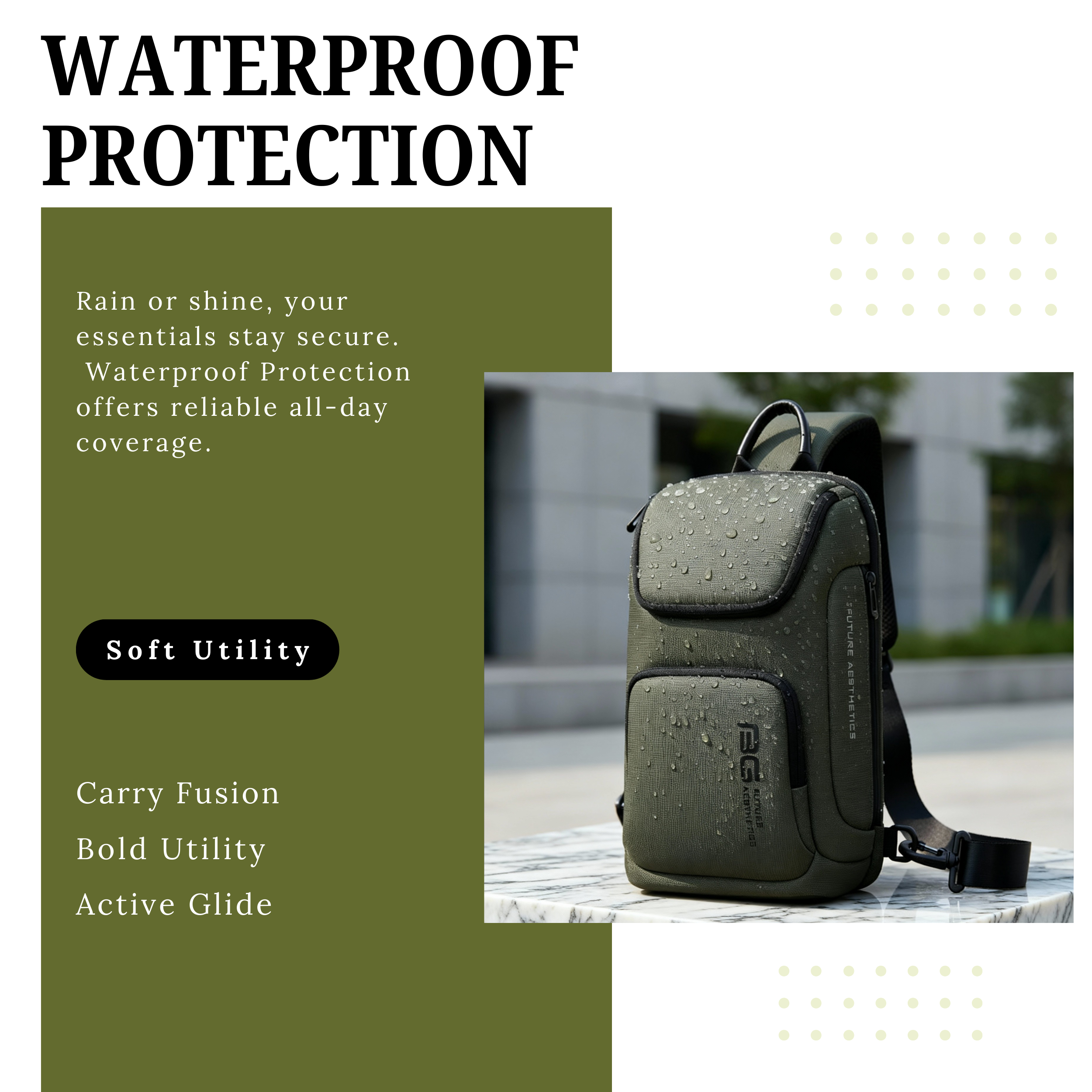 HUPLA Premium Utility Sling Backpack – Urban Edge Edition.