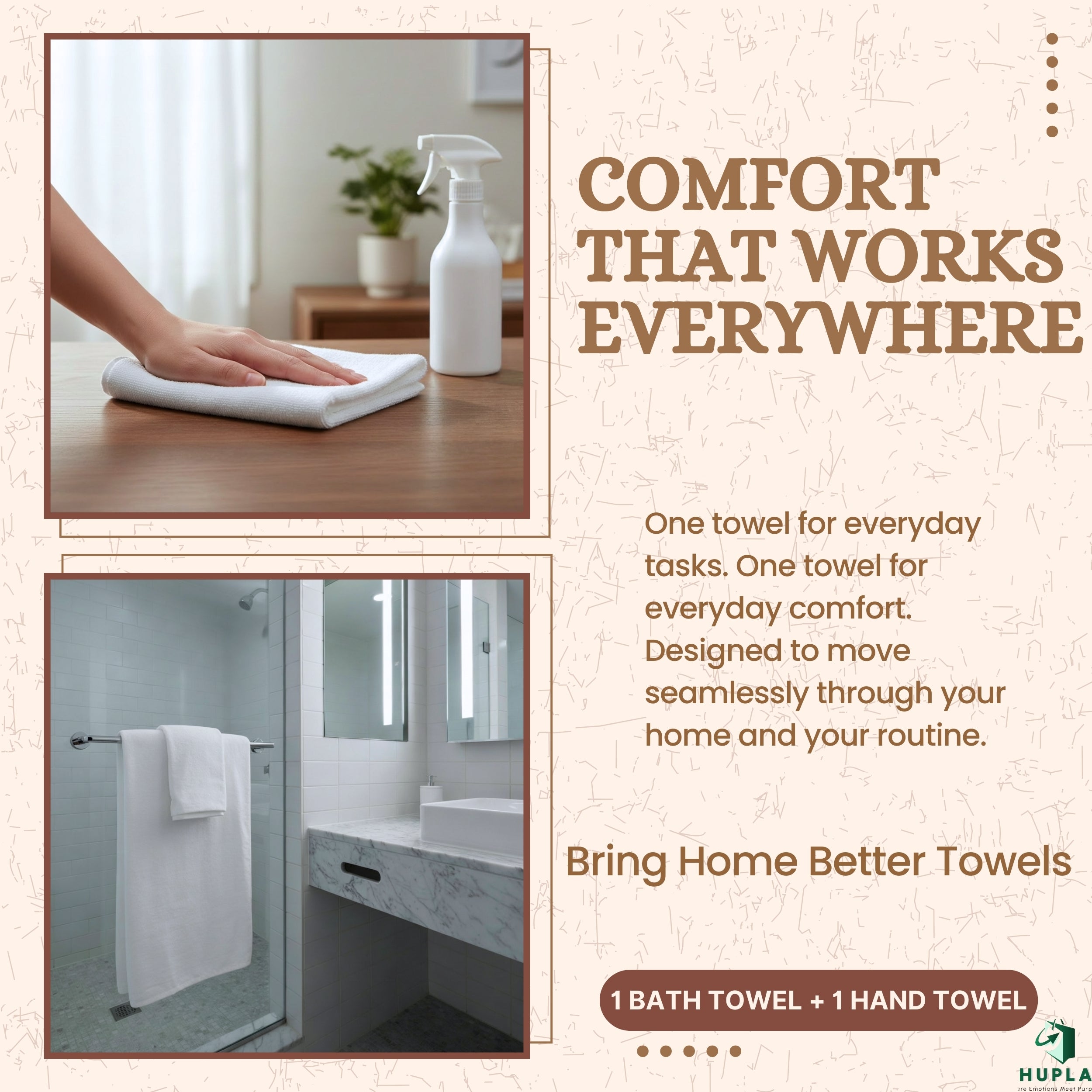 Premium Cotton Towel Set (1 Bath Towel + 1 Hand Towel) | Ultra Soft & Highly Absorbent Premium Cotton Towel Set | 1 Bath Towel + 1 Hand Towel | Ultra Soft & Absorbent