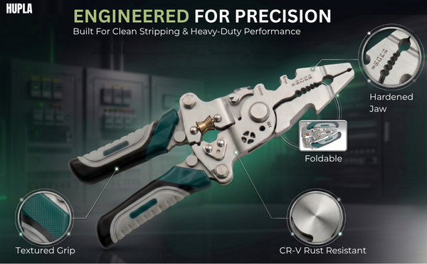 9-in-1 Foldable Multifunction Plier | High-Carbon Steel Wire Stripper, Cutter & Crimper Tool