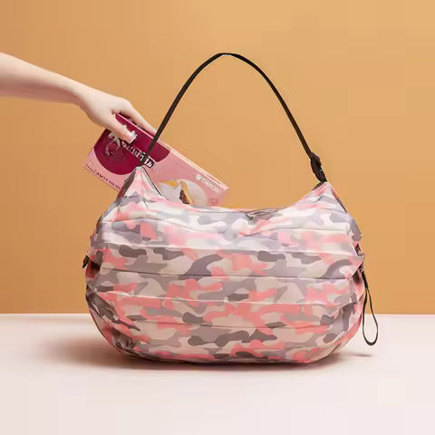 Foldable Travel Shoulder Bag for Women – Lightweight Large Capacity Tote Bag with Adjustable Strap