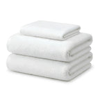 HUPLA Premium Cotton Towel Set (3 Pieces) – 2 Bath Towels (75 × 150 cm) + 1 Hand Towel (41 × 63 cm) | Ultra Soft, Super Absorbent, Hotel Quality | White HUPLA Premium Cotton Towel Set | 2 Bath Towels + 1 Hand Towel | Ultra Soft White Towels