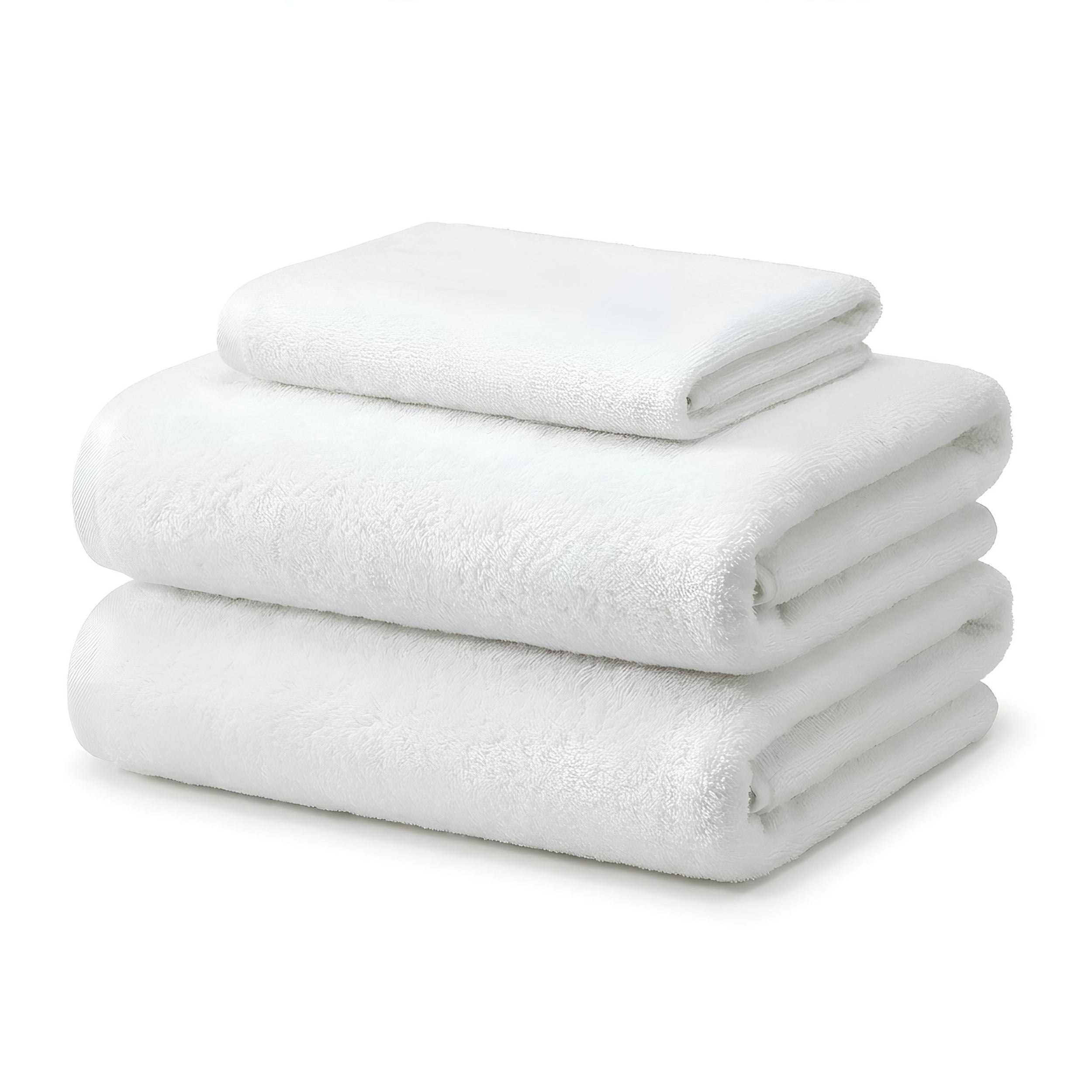 HUPLA Premium Cotton Towel Set (3 Pieces) – 2 Bath Towels (75 × 150 cm) + 1 Hand Towel (41 × 63 cm) | Ultra Soft, Super Absorbent, Hotel Quality | White HUPLA Premium Cotton Towel Set | 2 Bath Towels + 1 Hand Towel | Ultra Soft White Towels