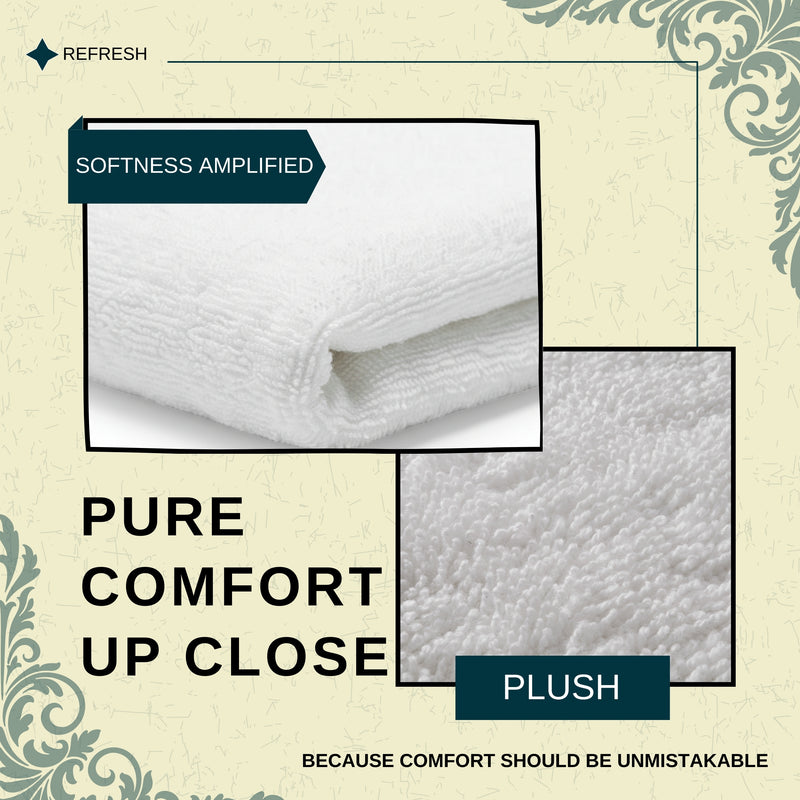 HUPLA Premium Cotton Towel Set (3 Pieces) – 2 Bath Towels (75 × 150 cm) + 1 Hand Towel (41 × 63 cm) | Ultra Soft, Super Absorbent, Hotel Quality | White HUPLA Premium Cotton Towel Set | 2 Bath Towels + 1 Hand Towel | Ultra Soft White Towels