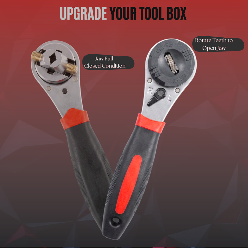 HUPLA 6-22mm Universal Ratchet Wrench | Self-Adjusting Multi-Size Socket Spanner | Reversible Quick Release Hand Tool for Home, Garage & Automotive Repair
