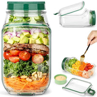 Portable Salad Container Lunch Box with Dressing Cup | Leakproof Food Storage JarPortable Leakproof Salad Container Lunch Box with Dressing Cup | Meal Prep Food Storage Jar