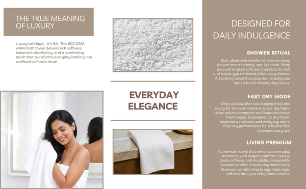 650 GSM Premium Cotton Bath Towel – Ultra Thick, Super Soft & Hotel Luxury 650 GSM Premium Cotton Bath Towel | Ultra Thick Luxury Hotel Towel