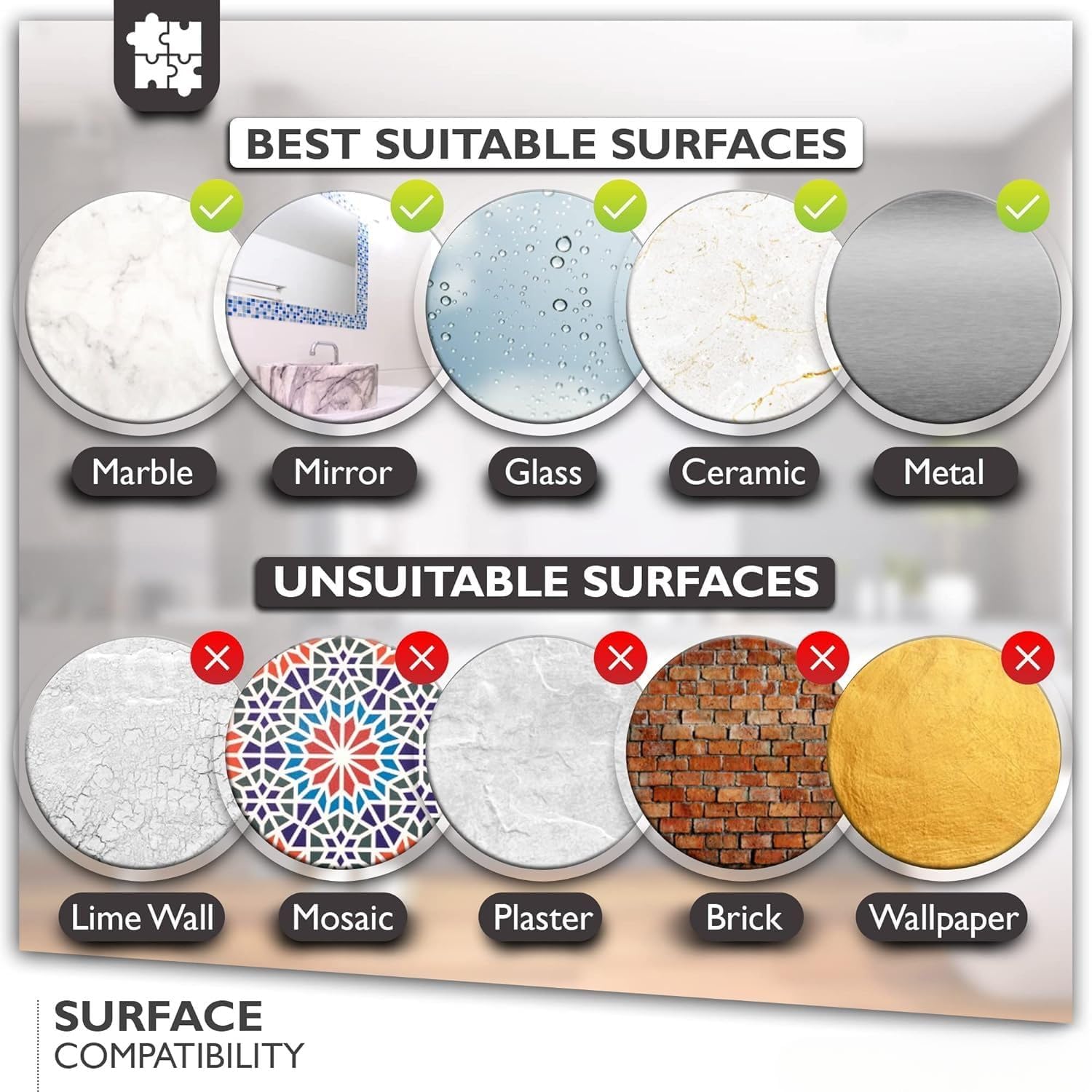 Adhesive Kitchen Towel Rack with Stainless Steel Bar