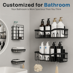 Adhesive Wall Shelves for Bathroom and Kitchen Organization