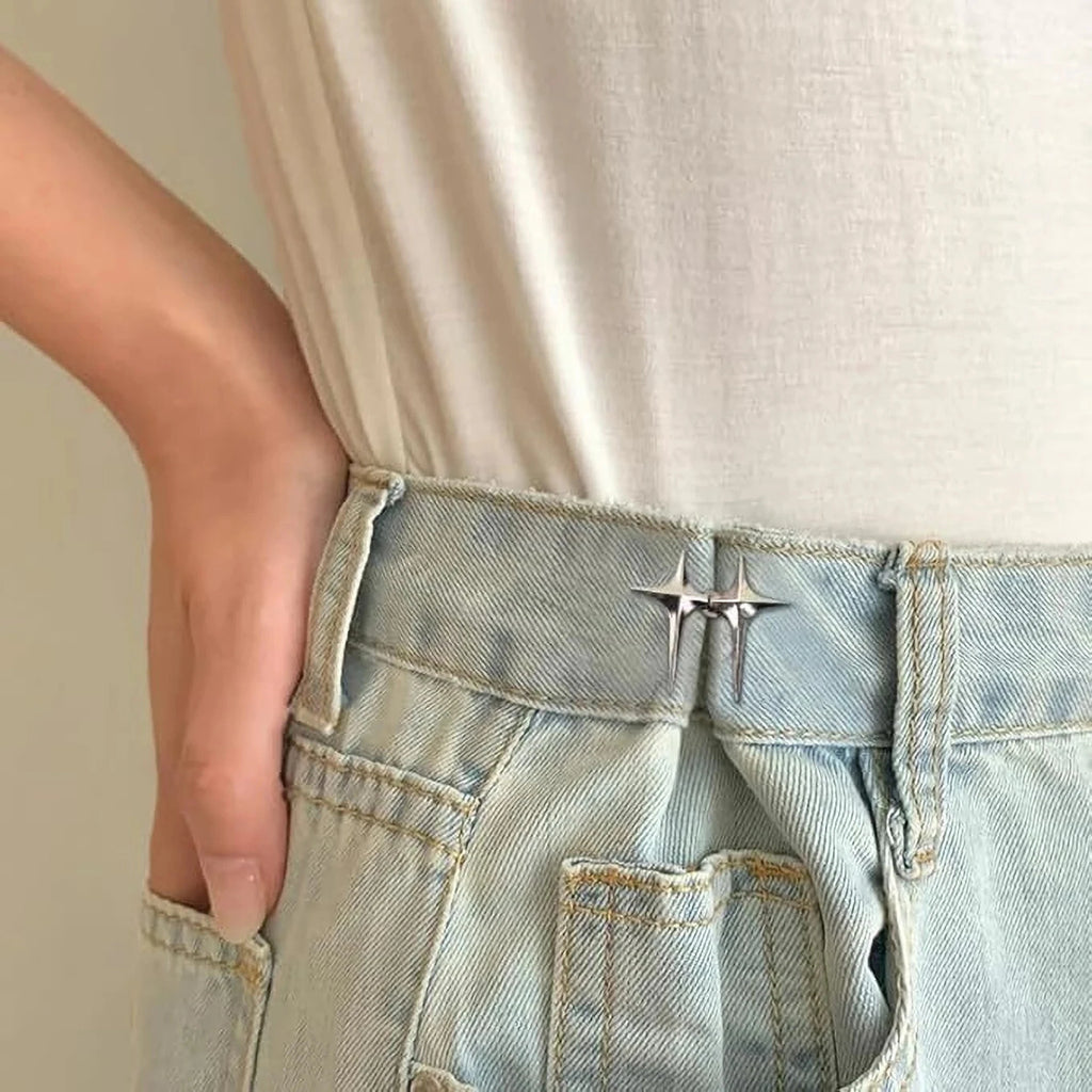 Star Shape Jeans Waist Button – Decorative Adjustable Waist Button for Jeans, Pants & Skirts | Pack of 2