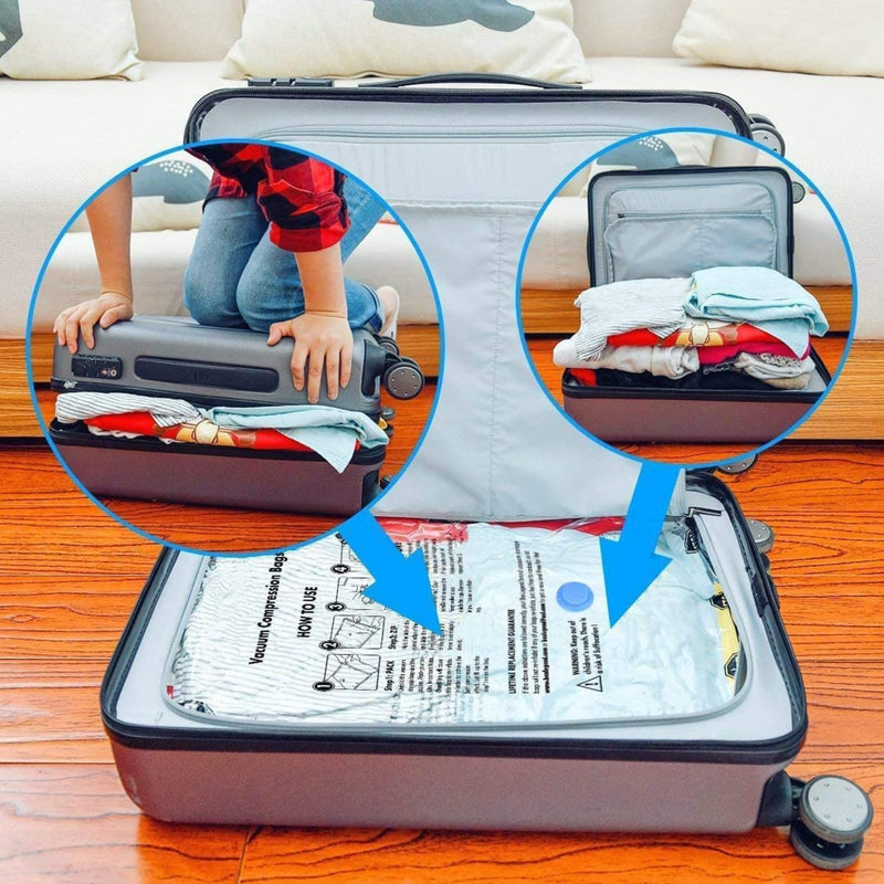 Vacuum Storage Bags with Hand Pump | Space Saving Compression Bags for Clothes & Bedding