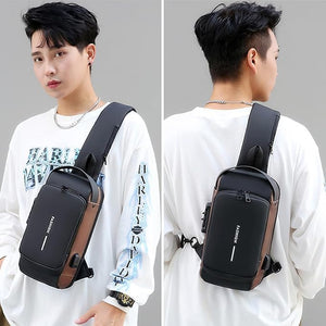 Anti-Theft Crossbody Sling Bag with USB Port and Password Lock