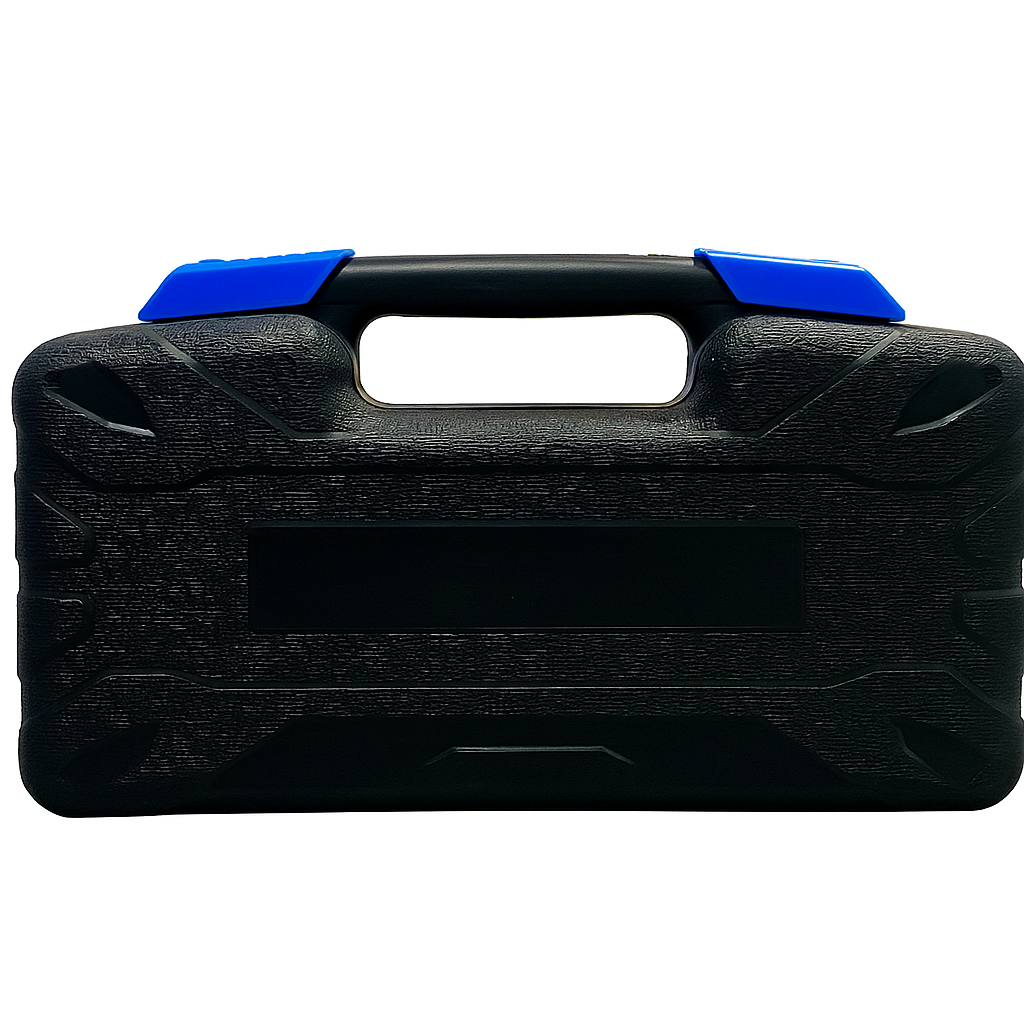 Black and blue 39-piece DIY tool kit with ergonomic handle