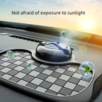 HUPLA 360° Rotating Magnetic Car Phone Holder with Temporary Parking Number | Anti-Slip Dashboard Organizer Mat