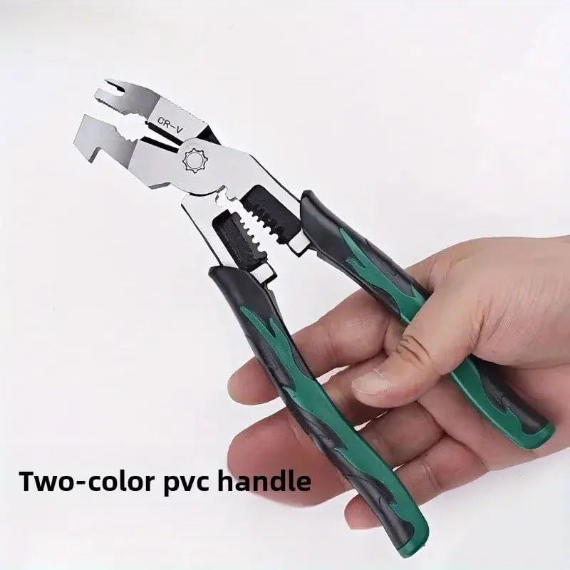 Multi-Function Combination Plier CR-V Steel | Wire Stripper, Crimper, Nail Puller & Cutter with Ergonomic PVC Handle