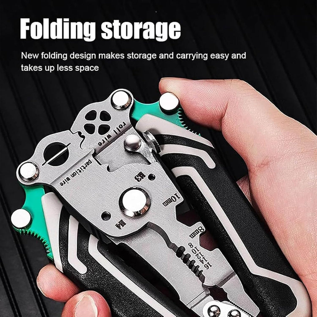 Compact foldable multifunction plier for professional electricians