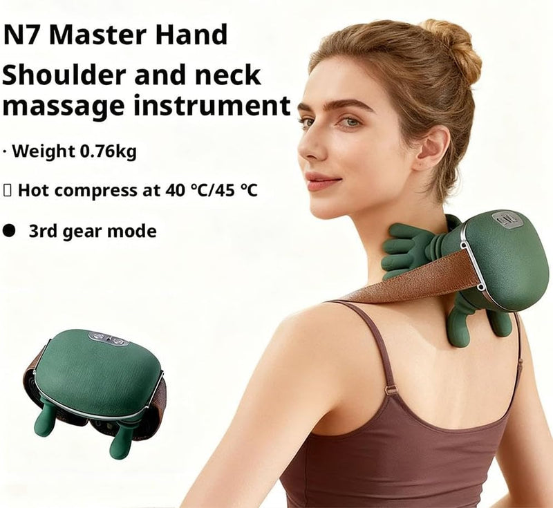 Electric Shoulder & Neck Massager with Heat | Deep Tissue Handheld Pain Relief Machine (40°C–45°C)