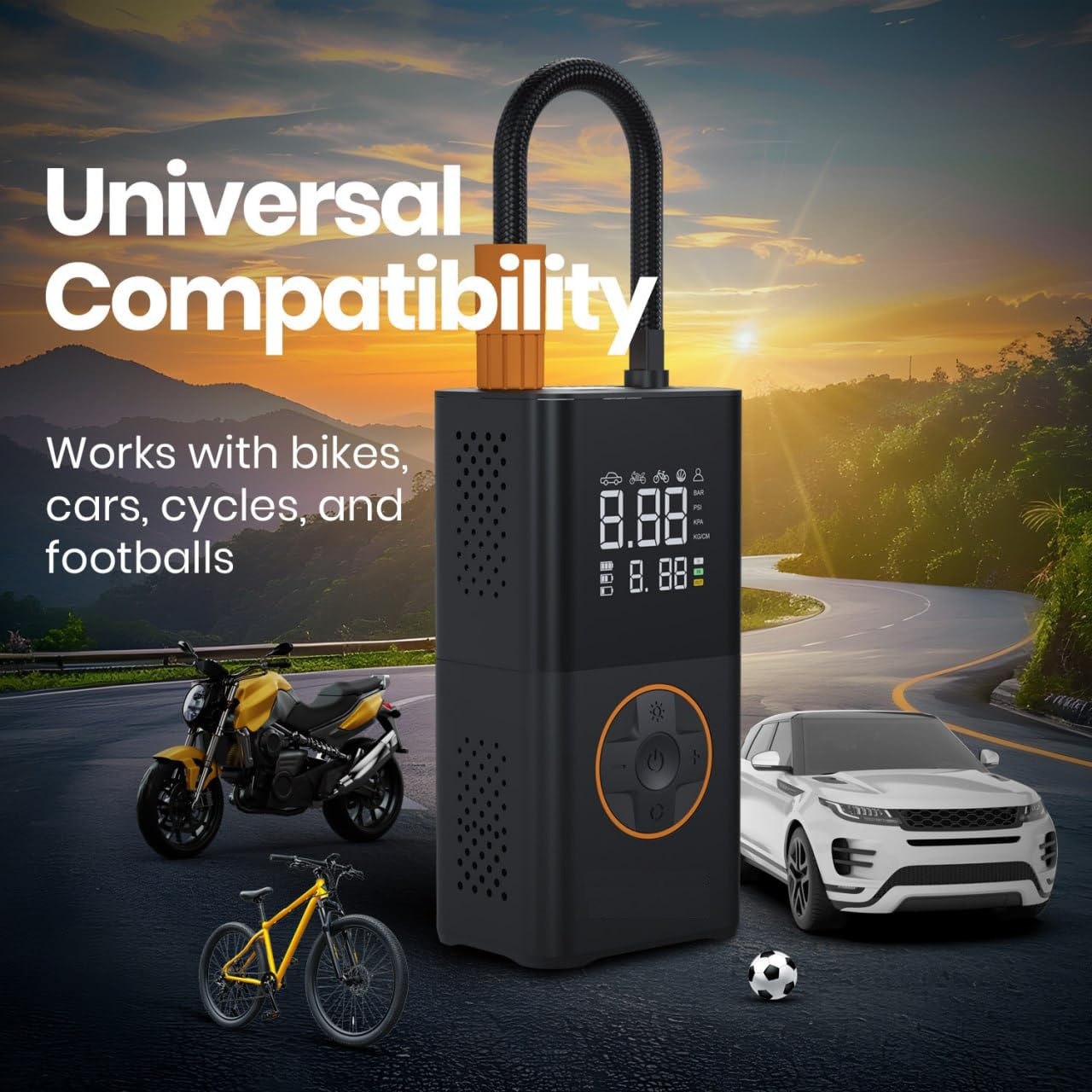 Smart Digital Tire Inflator with Auto Shut-Off Function