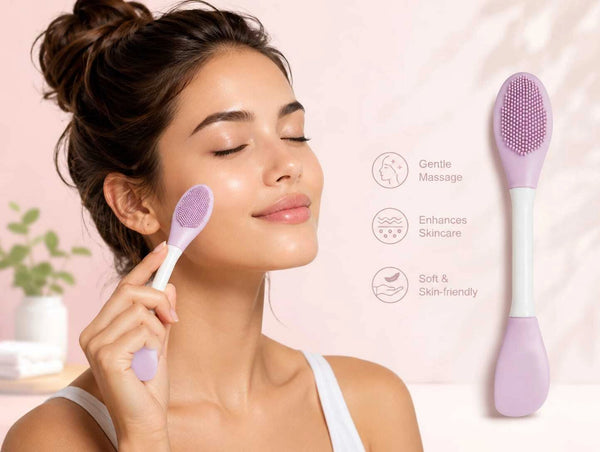 2-in-1 Scalp Massage & Hair Brush – Soft Silicone Scalp Scrubber with Ergonomic Handle for Hair Care & Shampooing
