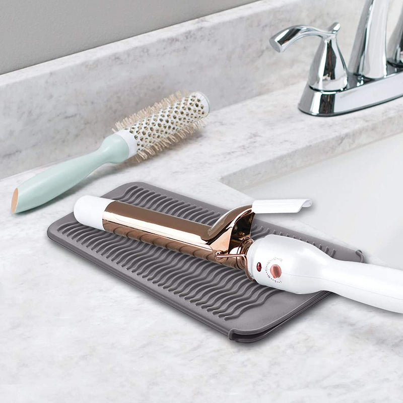 Heat Resistant Silicone Mat for Hair Straightener & Curling Iron | Non-Slip Hair Tool Station Mat | Protects Countertops from Heat Damage (Up to 450°F)