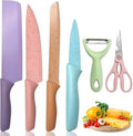 6-Piece Kitchen Knife Set with Scissors & Peeler