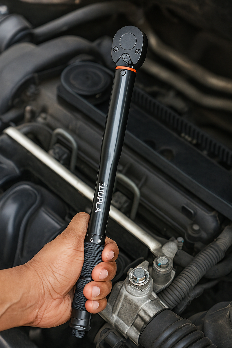 HUPLA 1/2-Inch Drive Torque Wrench 10–150 ft-lb | Adjustable Click Type Torque Wrench with ±4% Accuracy & Storage Case