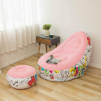 Inflatable Lounge Chair with Footstool for Home and Bedroom
